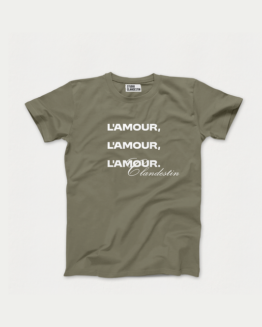 Tee-shirt "AMOUR 2026" Kaki